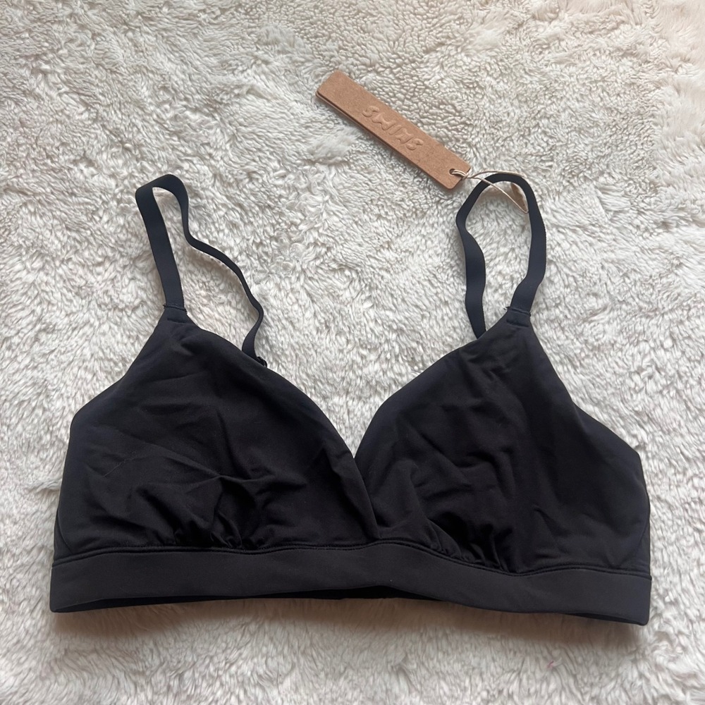 SKIMS Womens Fits Everybody Crossover Bralette Onyx Black XS BR-TRI-0235 NEW
